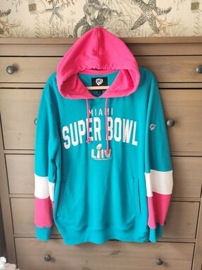 Miami Super Bowl LIV Hoodie - Teal & Hot Pink